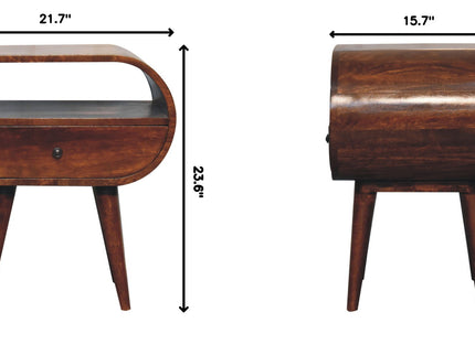 Large Chestnut Circular Bedside