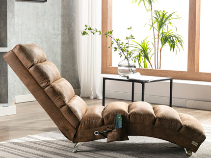 Massage Chaise Lounge Indoor With Remote Control, Ergonomic Electric Massage Lounger