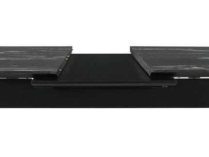 Bellingham - Dining Table With Self Storing Extension Leaf - Black Marble-Look Sintered Stone