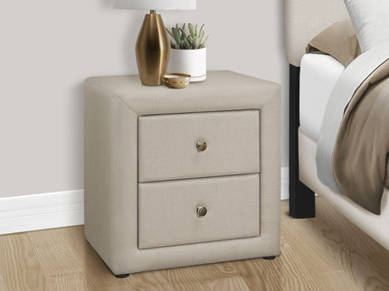 Nightstand, Storage Drawer Versatile Use, Upholstered, Transitional