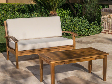 Outdoor Chat Set With Coffee Table And Loveseat