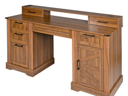 Office Desk With Charging Station & Storage Cabinet