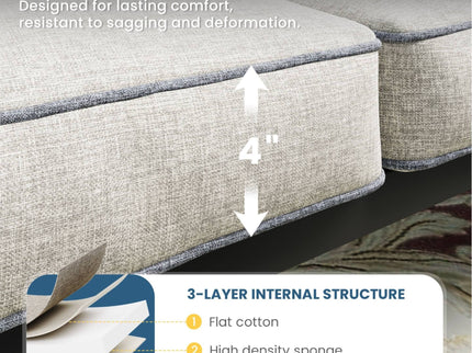 Patio Furniture Set & Coffee Table And Cushions For Backyard