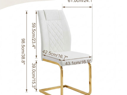 High Back Dining Chairs For Dining & Kitchen Room (Set of 4) - Golden / White