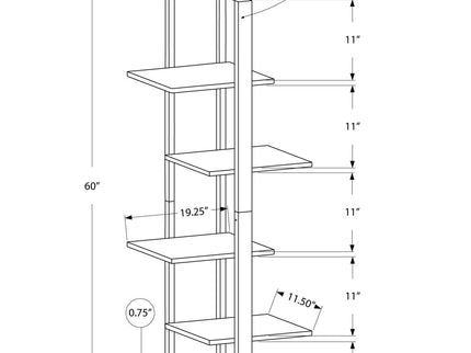 Bookshelf, Bookcase, Etagere, 5 Tie For Office, Contemporary & Modern