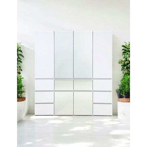 Elise - Slim Modular Closet Cabinet With Drawers - White