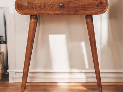 Mini Dressing Table With Foldable Mirror - Caramel