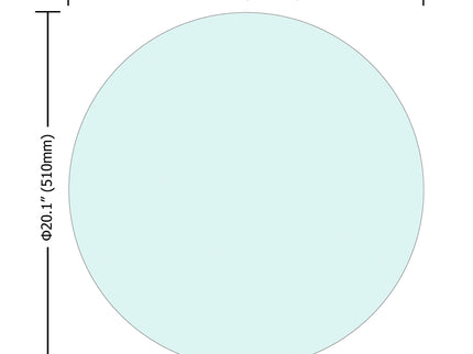 20" Round Tempered Glass Table Top Clear Glass 1 / 4" Thick Round Polished Edge - Transparent