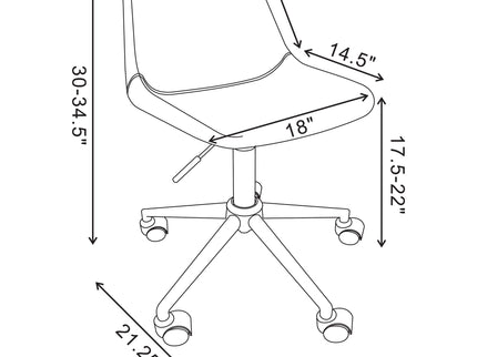 Ralston - Upholstered Adjustable Office Desk Chair With Ergonomic Design - Brown