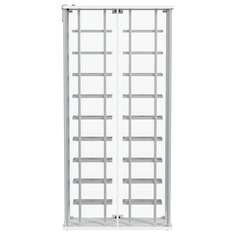 Wine Storage LED Curio Cabinet - Chrome