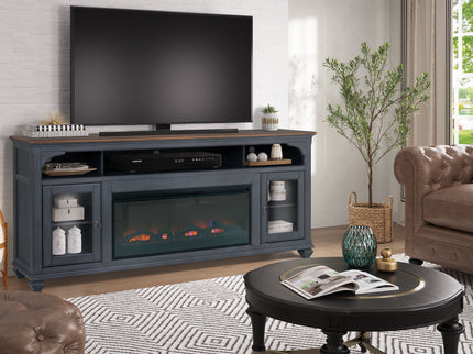 Fireplace TV Stand For TVs Up To 95" - Blue