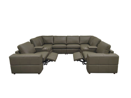 Upholstered Large Arms Sectional With Recliner Seats