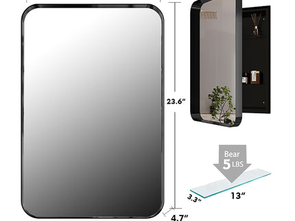 Recessed Metal Framed Medicine Cabinet With Mirror And Adjustable Shelves Wall Mirror With Storage For Bathroom