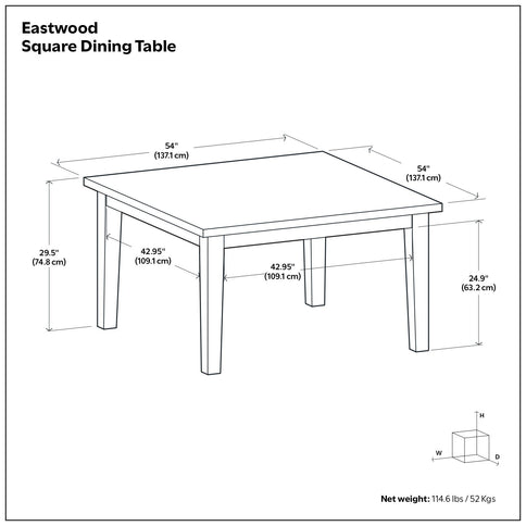 Eastwood - Square Dining Table - Java Brown