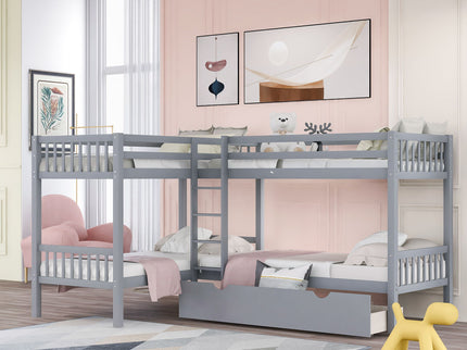 L Shaped Bunk Bed With Drawers