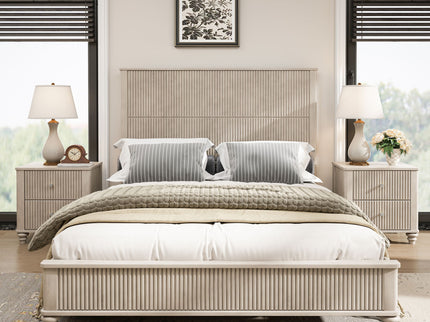 Platform Bed Frame & Tall Headboard
