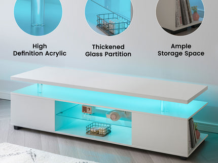 TV Stant With LED And Large Side Cabinet