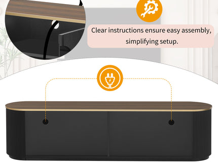 Modern Minimalist TV Stand For TVs Up To 80" With 3 Drawers And 1 Shelf