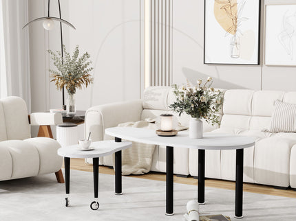 Rotatable Cocktail Table With Solid Legs, 360 Degree Rotating