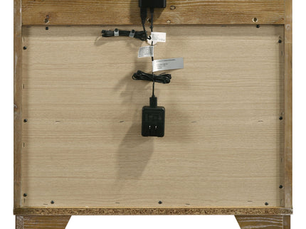 Packard - 1 Drawer Nightstand With LED Lighting And USB Charging - Oak