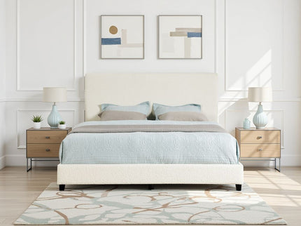 Platform Bed & Upholstered Headboard