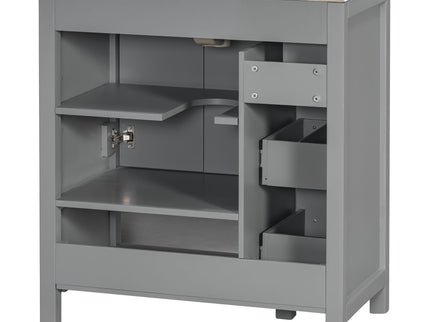 Bathroom Vanity With Sink Top, Bathroom Vanity Cabinet With 2 Doors And 2 Drawers, Open Shelf