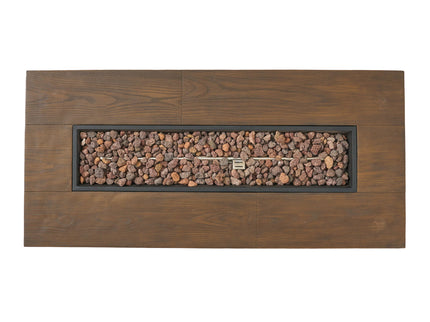 Transitional Rectangular Outdoor Propane Fire Pit With 50, 000 Btu