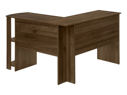Computer Desk, Home Office, Corner, Storage Shelves, L Shape, Laptop, Contemporary & Modern - Walnut