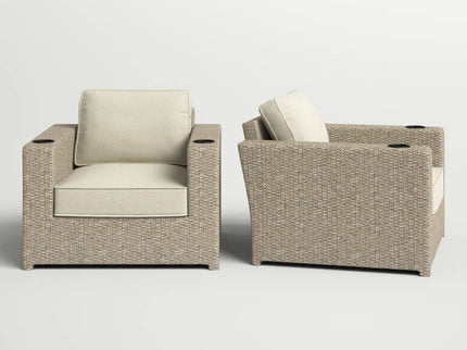 Outdoor Lounge Chairs With Cushions, Weather Resistant - Gray Mix