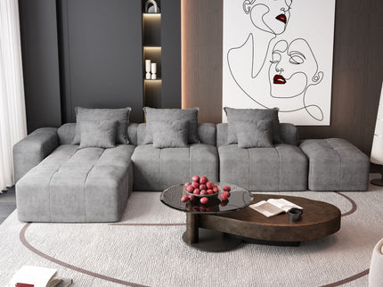 Modern Oversized, Modular Sectional Sofa With Pillows