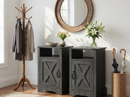 Farmhouse Nightstand, Charging Station & Storage