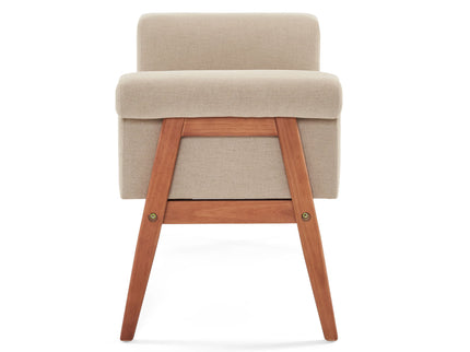 Elegant Tufted Ottoman - Beige / Brown