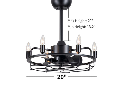 Modern Farmhouse Ceiling Fan, Adjustable Hanging