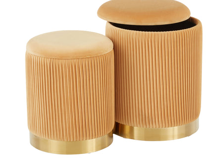 Marla - Contemporary Nesting Pleated Ottoman Set