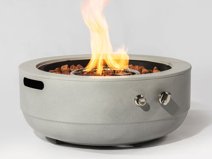 Propane Gas Fire Pit Bowl, 40000 Btu, Round For Outside - Gray