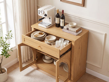 Modern Sideboard Cabinet With 1 Drawer And 2 Arched Doors