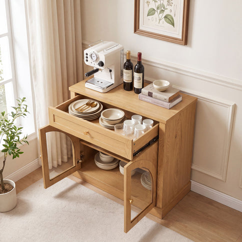 Modern Sideboard Cabinet With 1 Drawer And 2 Arched Doors