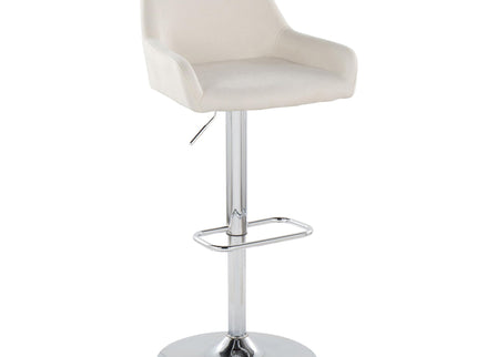 Daniella - Contemporary Adjustable Barstool With Swivel With Rounded Rectangle Footrest (Set of 2)