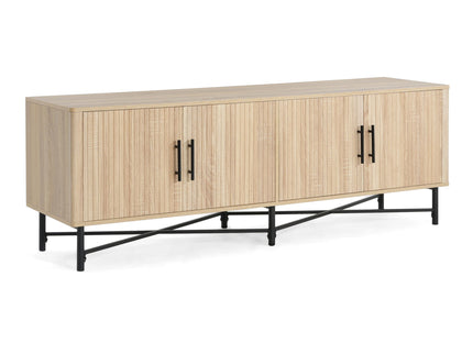 4 Door TV Cabinet, 2 Storage Spaces, Adjustable Shelves
