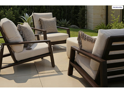 Verona - Seating Lounge Chair (Set of 2) - Dark Espresso / Gray / Off White