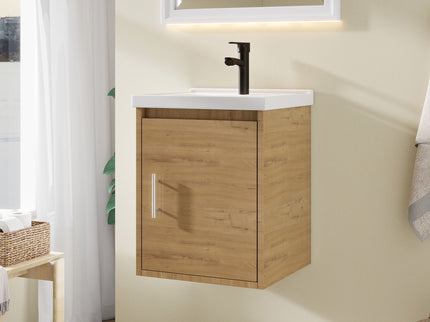 Floating Bathroom Vanity Combo, Wall Mounted Cabinet With Sink & Soft Close Doors For Small Bathrooms