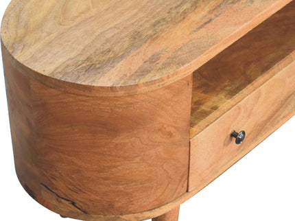 Modern Mini Rounded Entertainment Unit - Oak