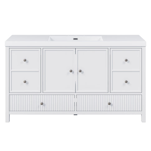 Bathroom Vanity With Separate Sink, Soft Close Doors And 4 Drawers