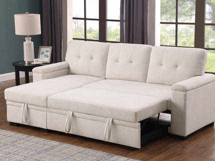 Lucca II - 84.5"W Reversible Sleeper Sectional Sofa with Storage Chaise