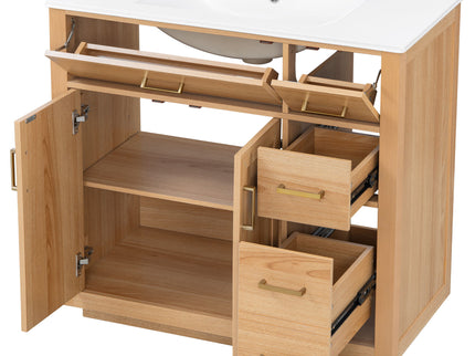 Bathroom Vanity & Sink, Soft Close Doors & Drawers - Wood