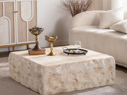 Square Coffee Table Design Living Room Office Furniture - Light Beige