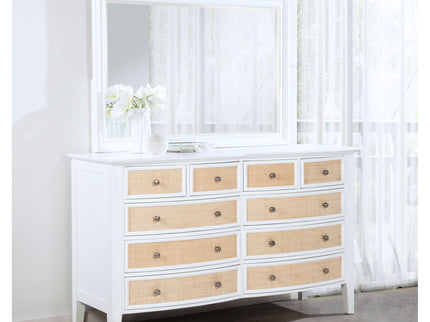 Talia - 10 Drawer Dresser And Mirror Set - White