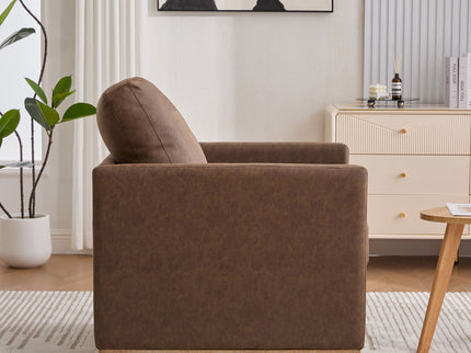Modern Upholstered Square Swivel Accent Chair With 360 Degree Rotation