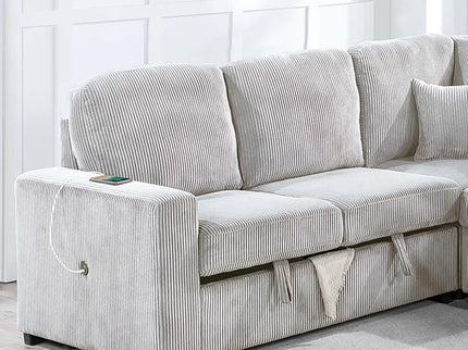 Modern Design Convertible Sectional Storage Bed With USB Port