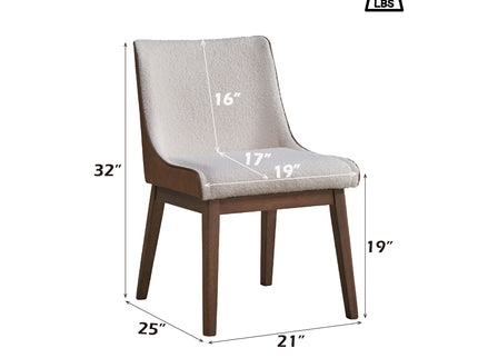 Ginny - Boucle Velvet Side Chair (Set of 2) - Walnut